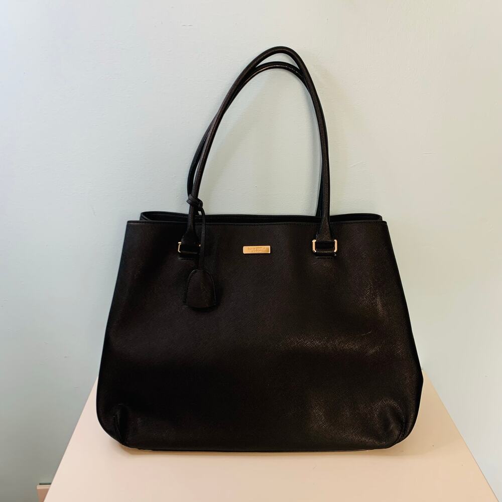Kate Spade Black Cross Grain Leather Tote